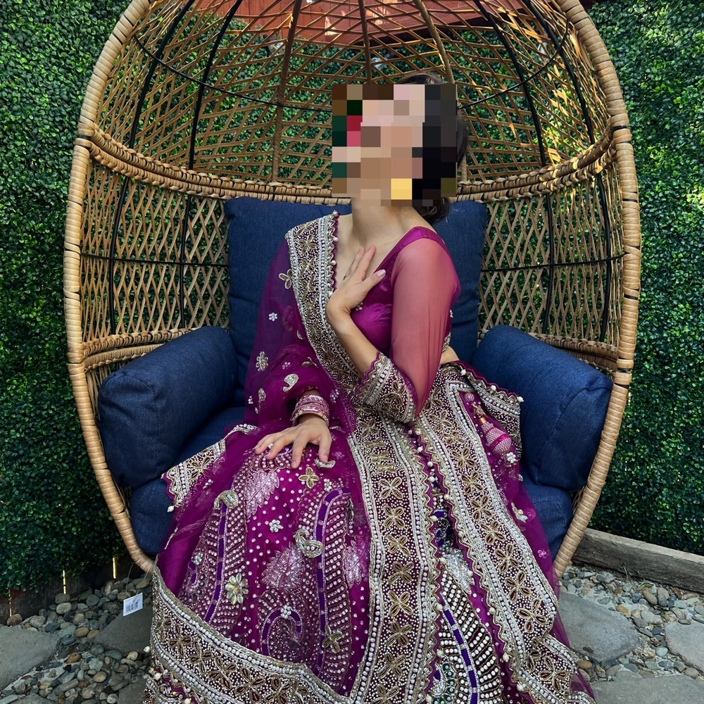 Vibrant Purple Embroidered Lehenga Set